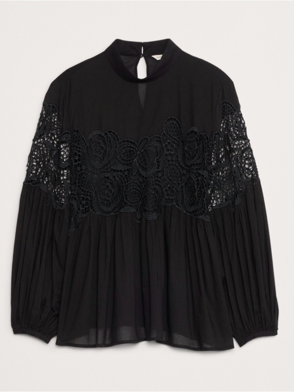 NWT banana republic XXL cotton & lace mock neck top